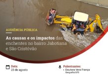 Audiência Pública discutirá as enchentes no Jabotiana e em São Cristóvão