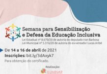 Iran Barbosa destaca a Semana para Sensibilização e Defesa da Educação Inclusiva